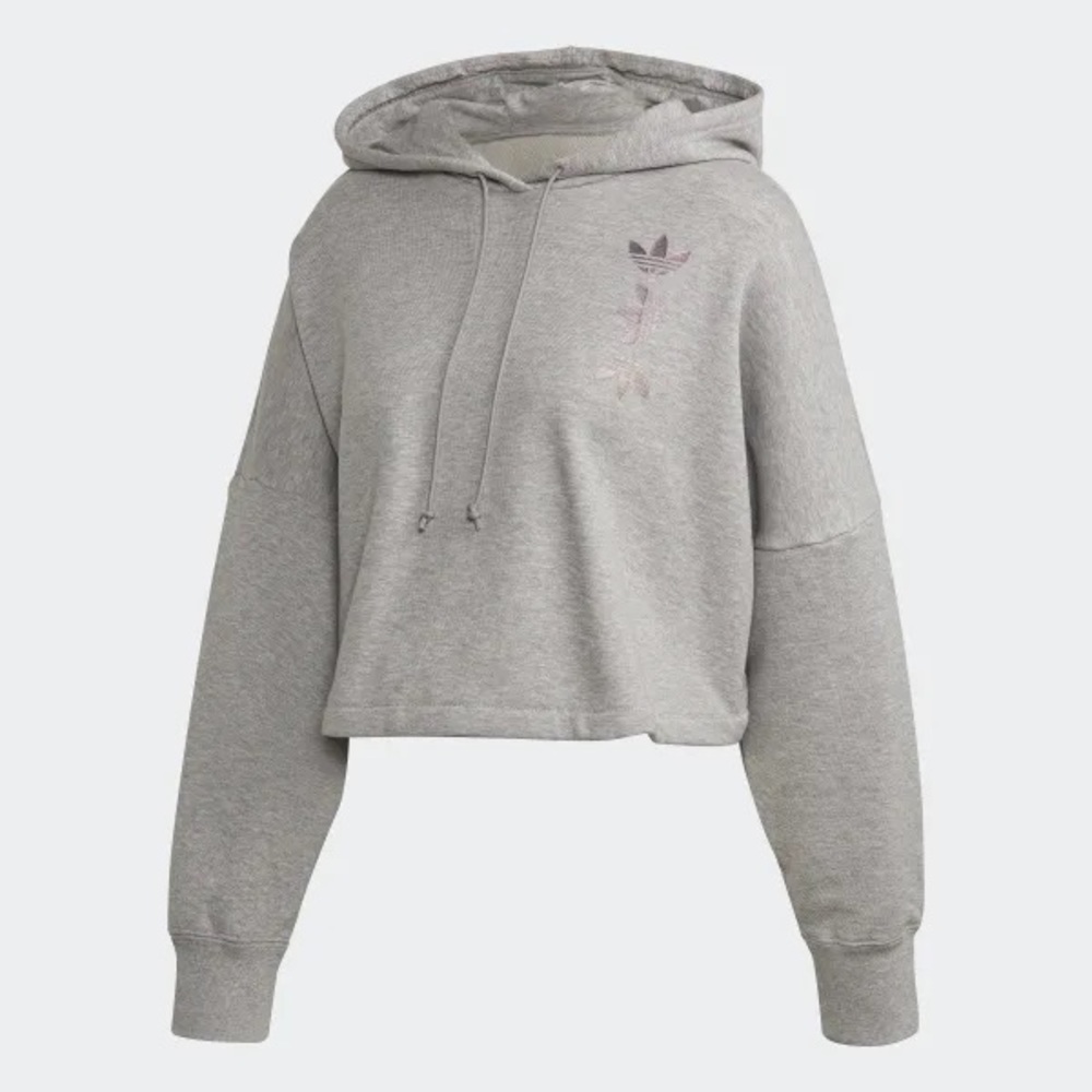 ADIDAS LOGO CROPPED HOODIE